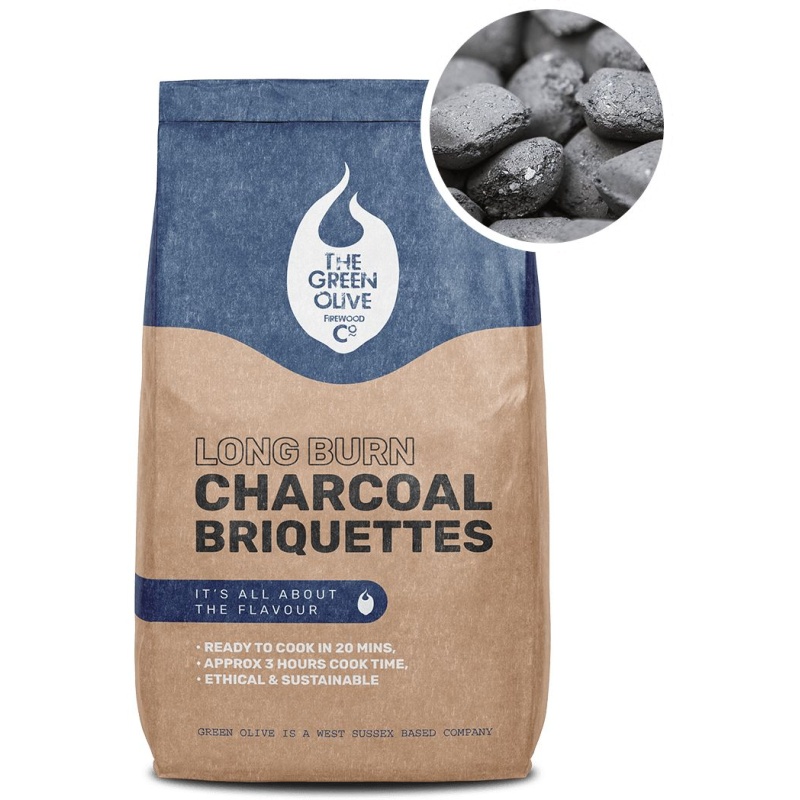 Green Olive Long Burn Charcoal Briquettes 8kg