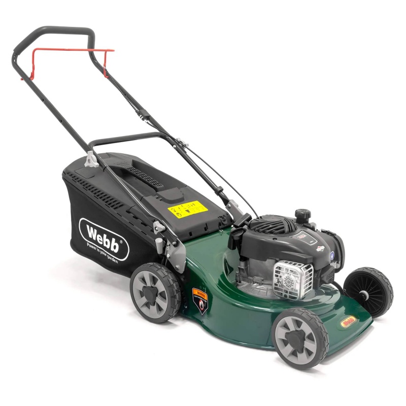 Webb WER18HP4 46cm (18') Petrol Push Rotary Lawnmower With 2 Tip Blade System