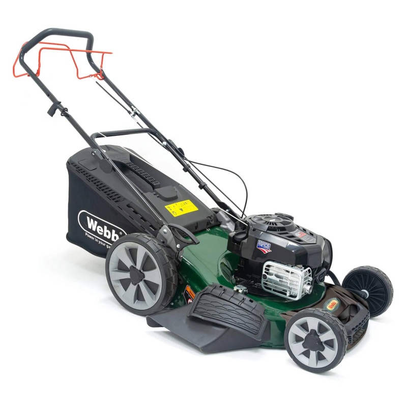 Webb WER21HW4 53cm (21") Self Propelled High Wheel Petrol Rotary Lawnmower With 4 Tip Blade System