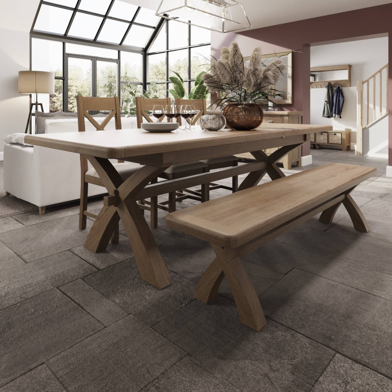 Cross leg extending clearance dining table