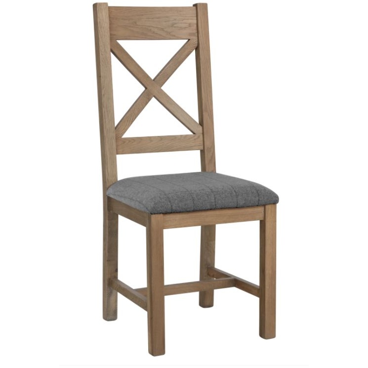 Hexham Cross Back Dining Chair Grey Check