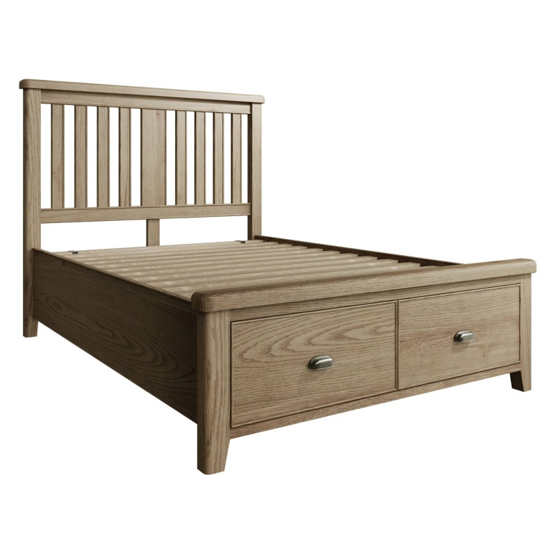 Hexham Bed With Wooden Headboard & Drawer Footboard Set