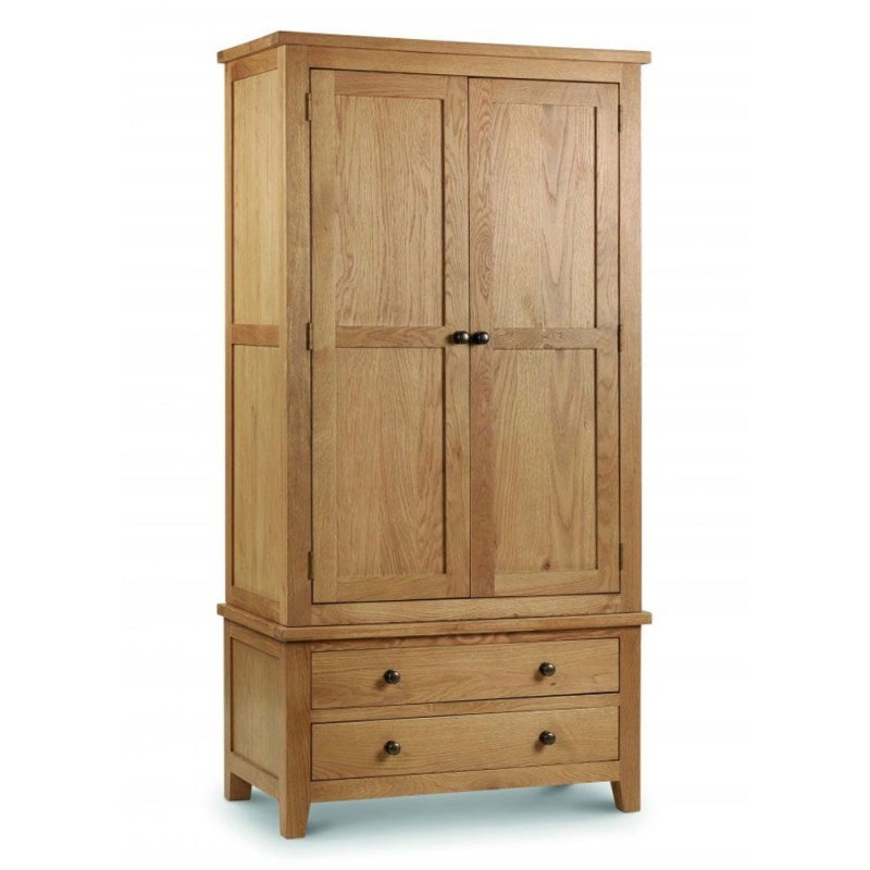 Julian Bowen White Marlborough Oak Combination Wardrobe