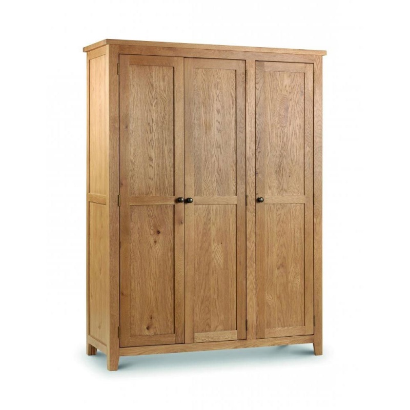Julian Bowen White Marlborough Oak 3 Door Wardrobe