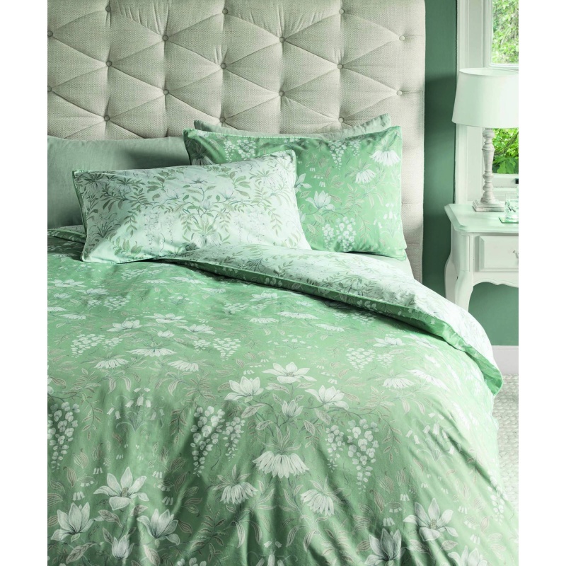 Laura Ashley White Parterre Sage Duvet Set - King