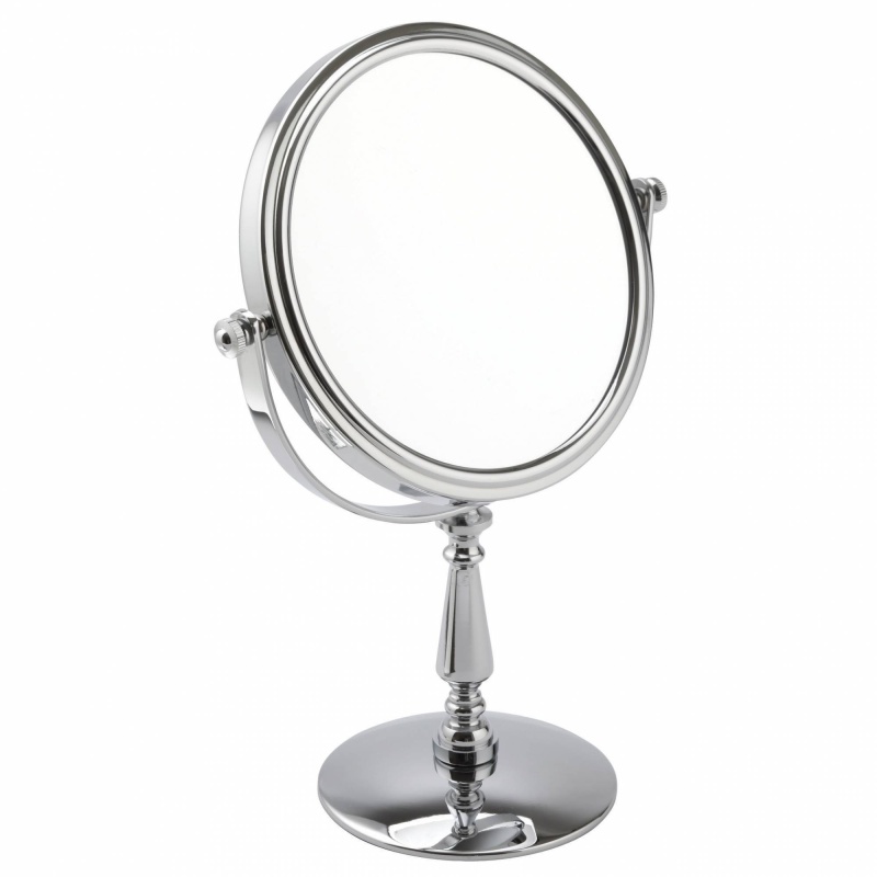 Fancy Metal Chrome Pedestal Mirror 5x Magnification