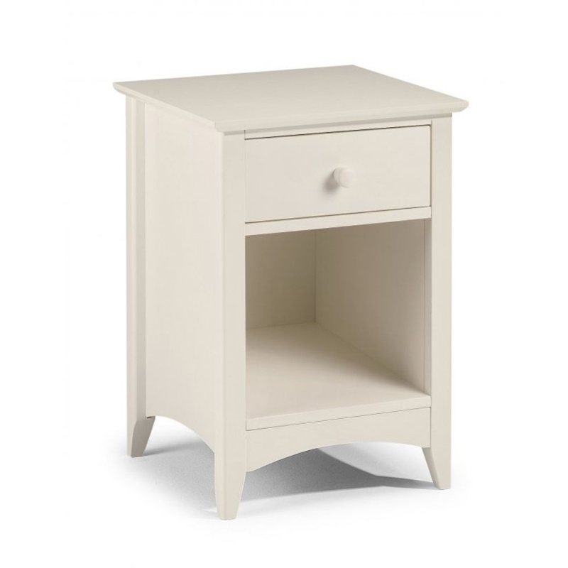 Julian Bowen White Cameo 1 Drawer Bedside