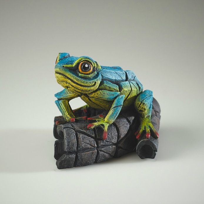 Edge Sculpture African Frog Blue/Yellow