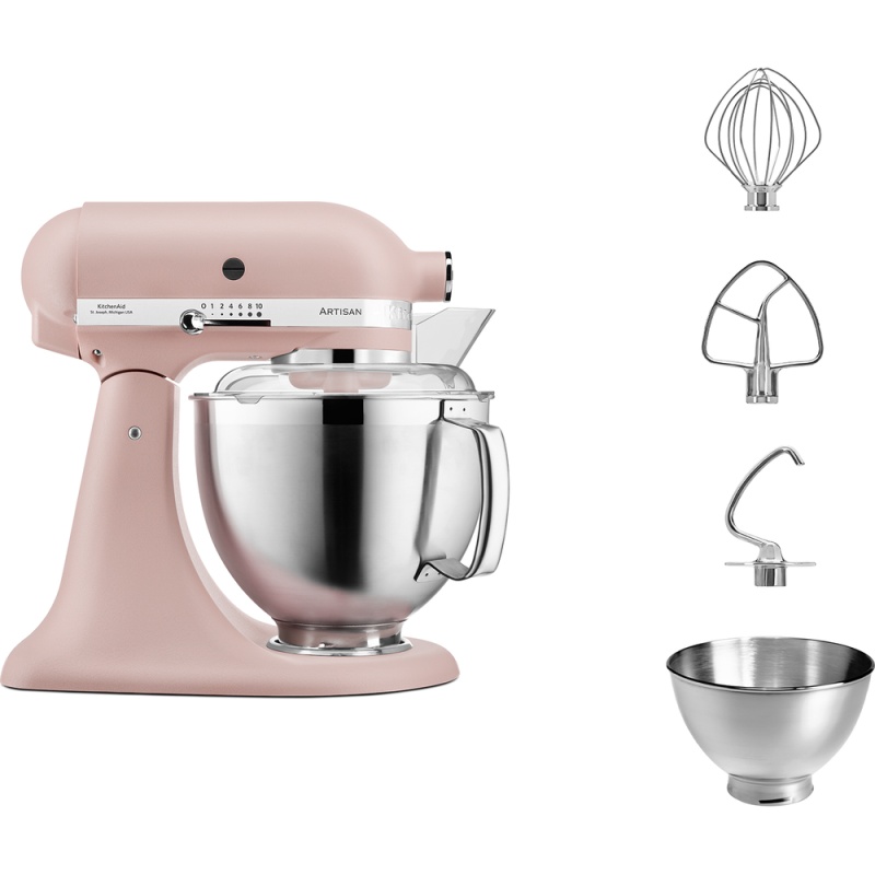 KitchenAid 5KSM185PSBft Artisan 300W Stand Mixer - Feathered Pink