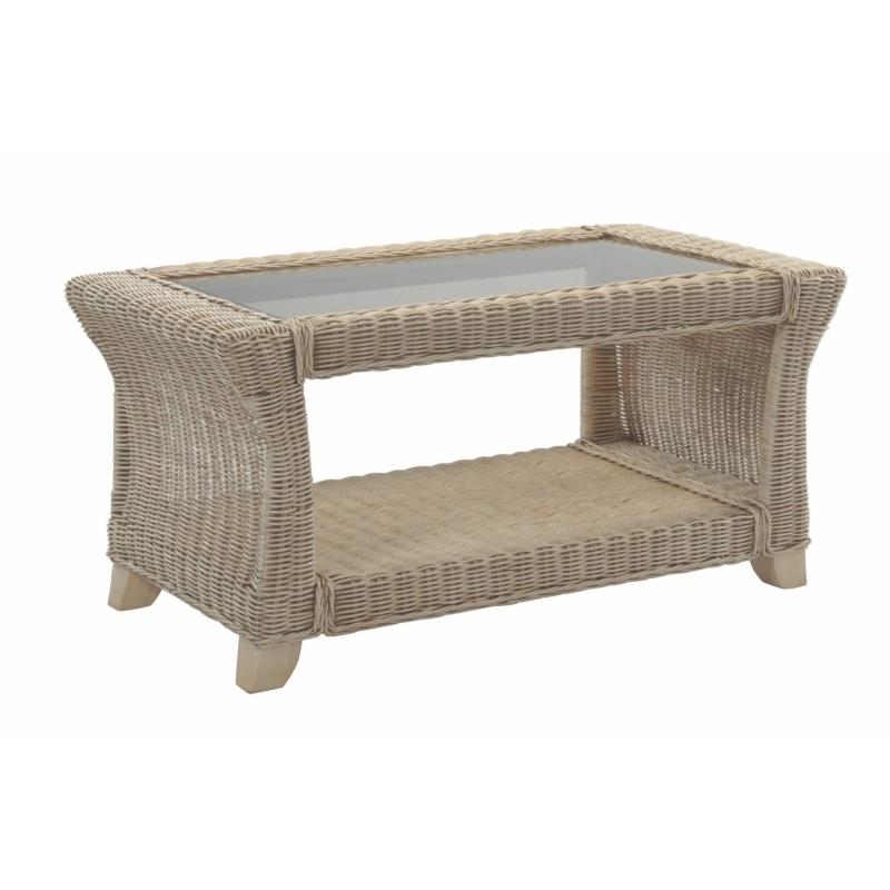 Desser Clifton Natural Coffee Table & Glass