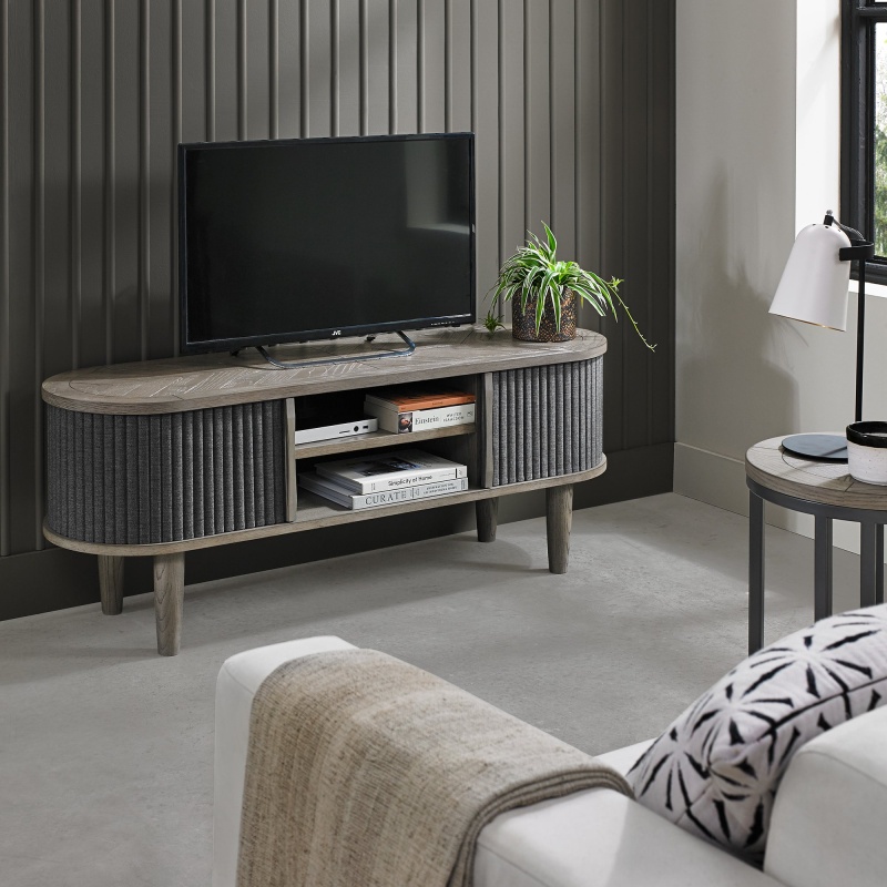 Markham Silver Grey Entertainment Unit