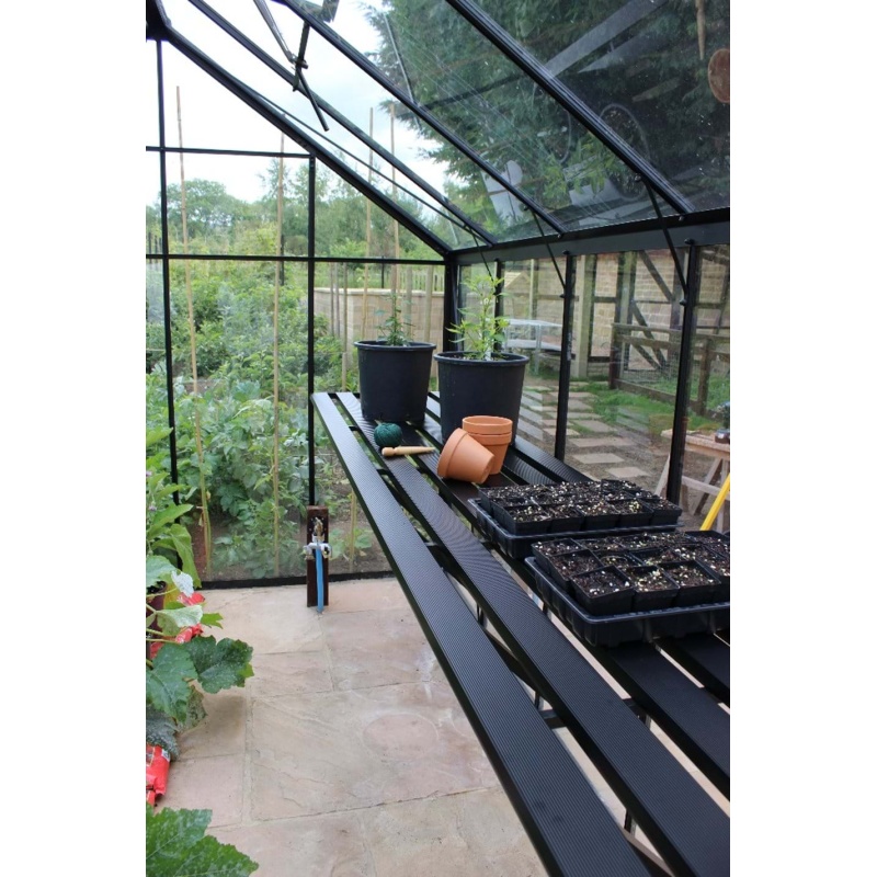 Halls Greenhouses 4ft Integral Staging Black for the Broadway (LeanTo