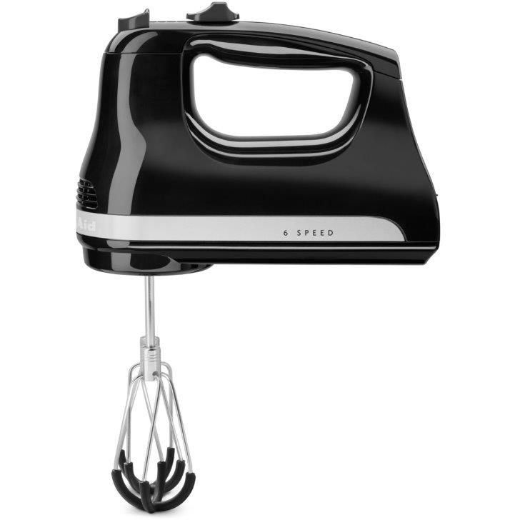 KitchenAid 5KHM6118BOB 6 Speed Hand Mixer Flex Edge - Onyx Black