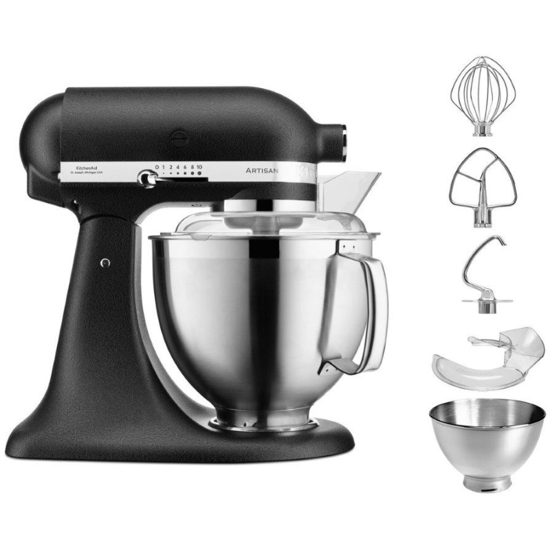 KitchenAid Artisan スタンドミキサー ブラック KitchenAid 5KSM185PSBBK 4.8L Stand Mixer - Cast Iron Black | Downtown