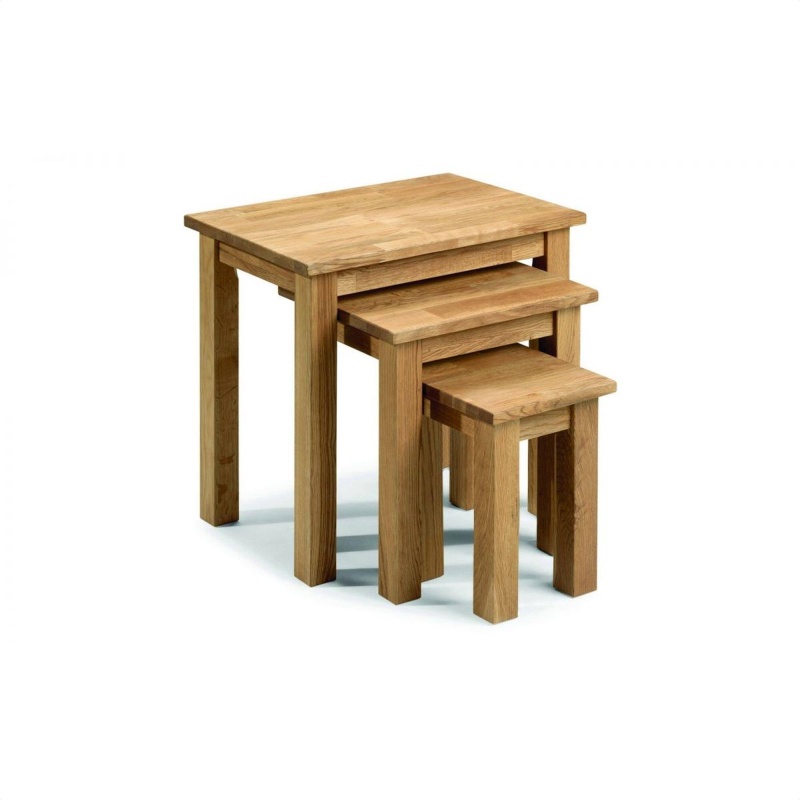 Julian Bowen White Coxmoor Oak Nest Of Tables