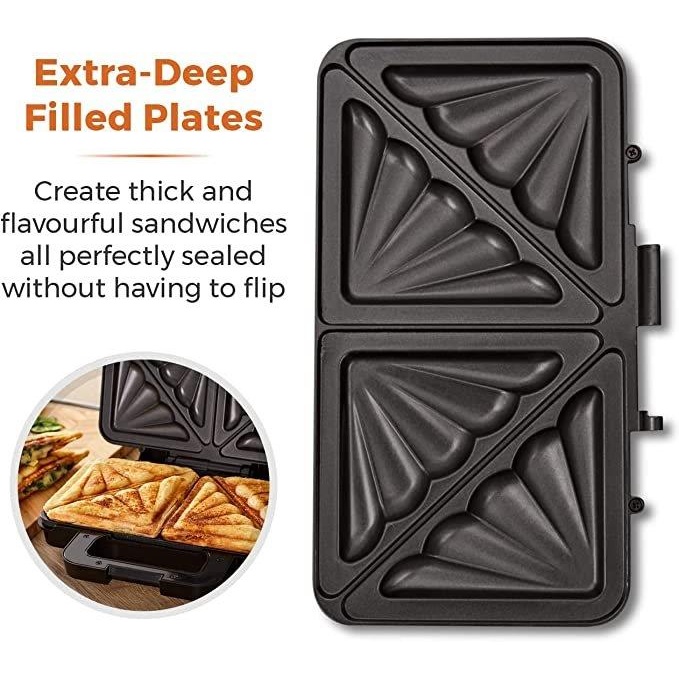 Tower T27031 Tower Sandwich Maker Deep Fill Stainless Steel Downtown