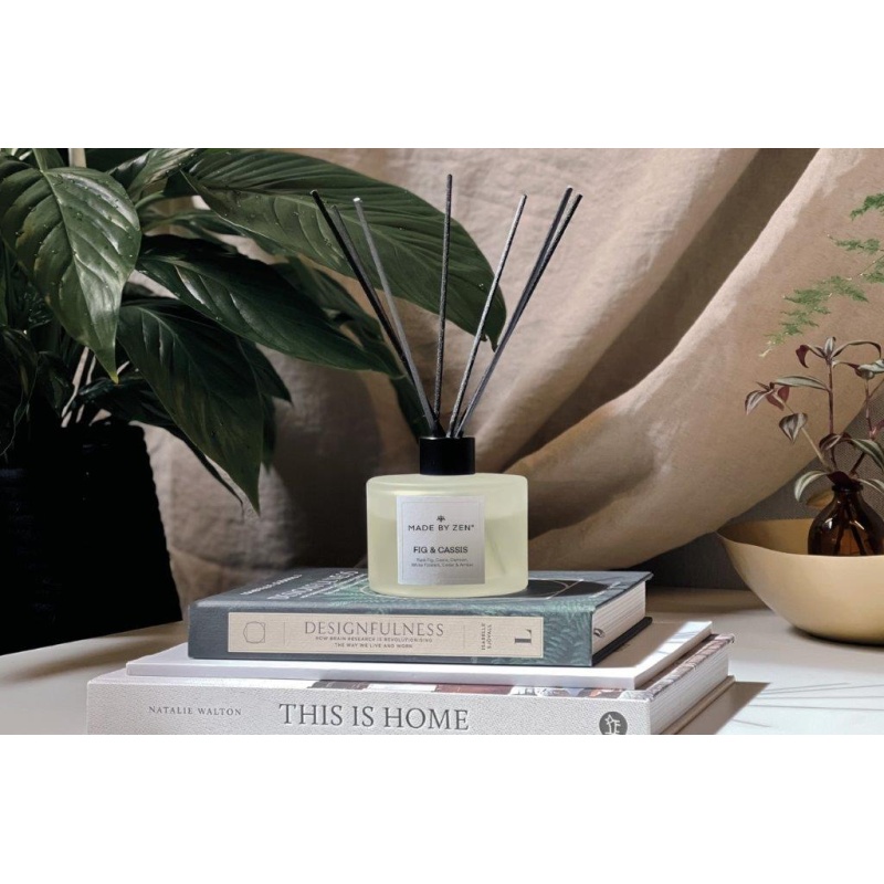 Made By Zen White/Black Fig And Cassis Luxury Reed Diffuser