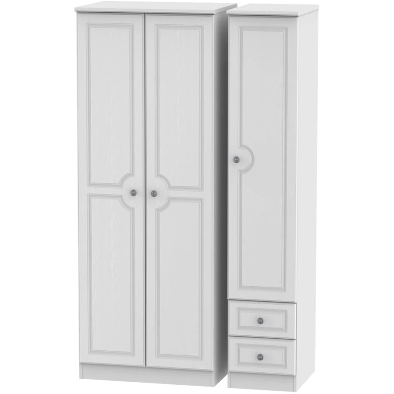 Nocton Tall Triple Plain + Drawer Wardrobe