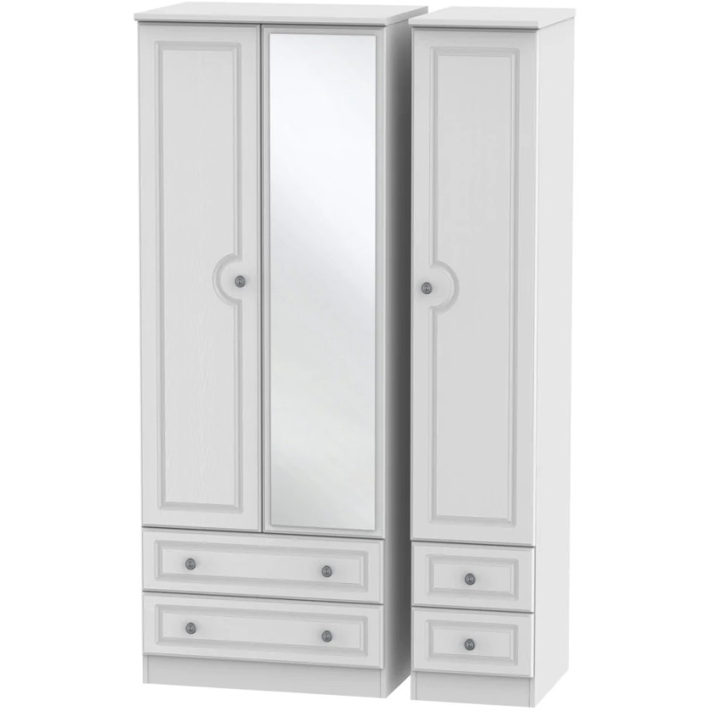 Nocton Tall Triple 2 Drawer Mirror + Drawer Wardrobe