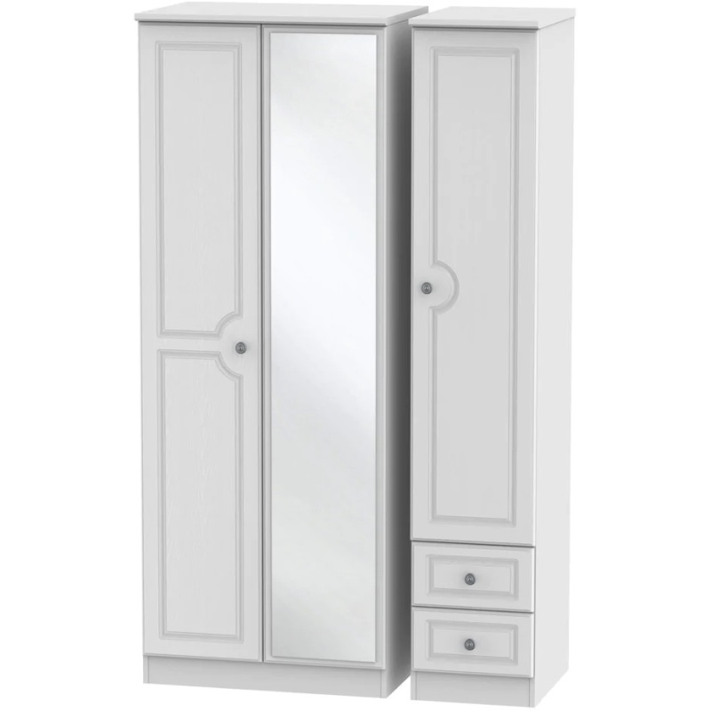 Nocton Tall Triple Mirror + Drawer Wardrobe