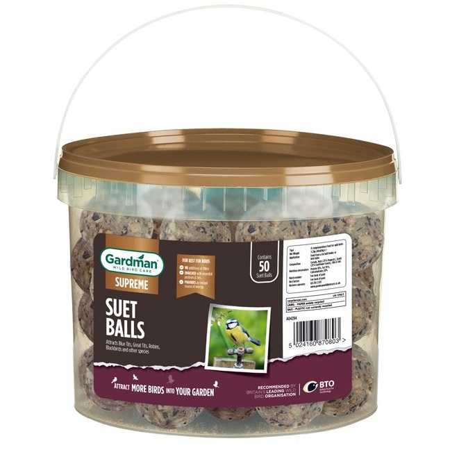 Gardman Wild Bird Food Supreme Suet Fat Balls - 50 Pack