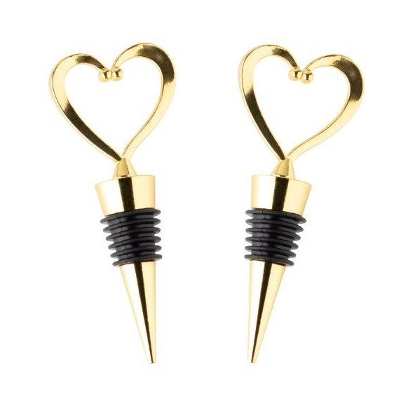 Taylors Eye Witness Taproom Wine Stopper Gold Heart Set Of 2