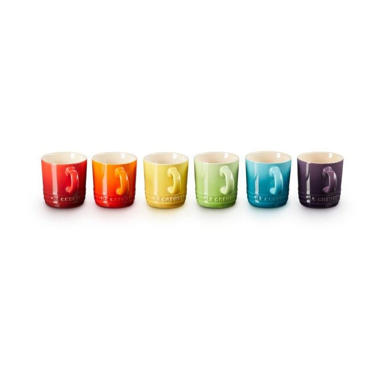 Le Creuset Set Of 6 Rainbow Espresso Mug