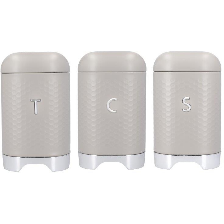 KitchenCraft Lovello Set of 3 Cannisters Latte