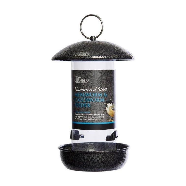 Tom Chambers Hammered Steel Mealworm & Calciworm Bird Feeder