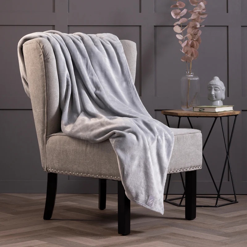 Heat Holder Fleece Blanket/Throw - Grey