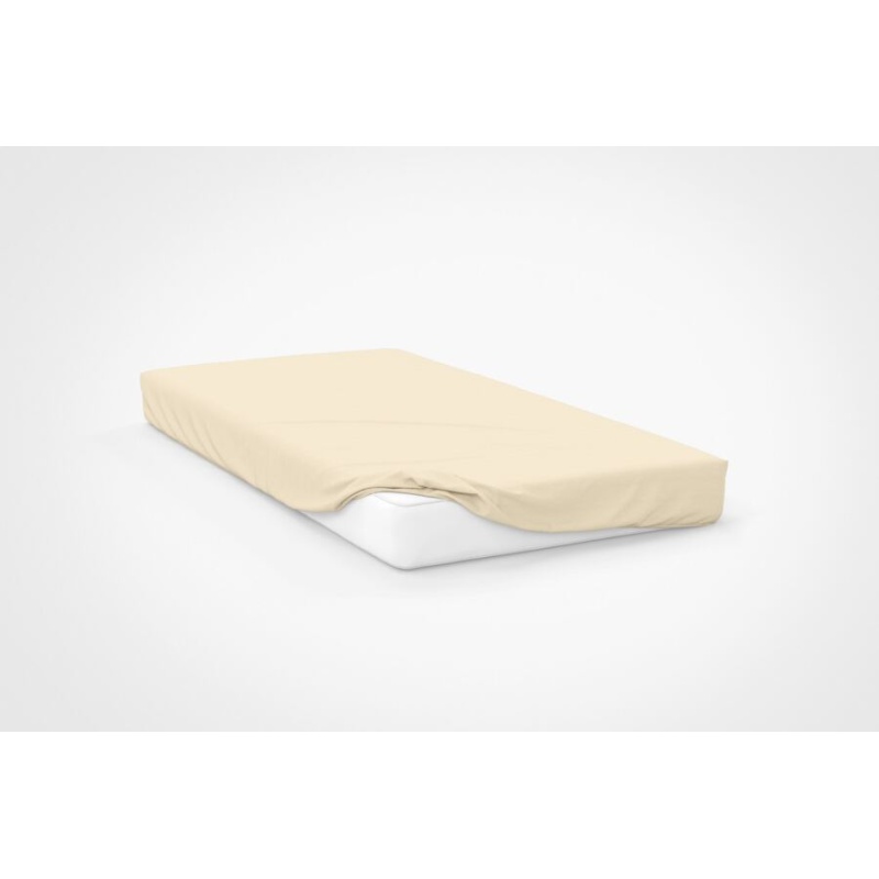 Belledorm Jersey Ivory Long Single Fitted Sheet 25cm