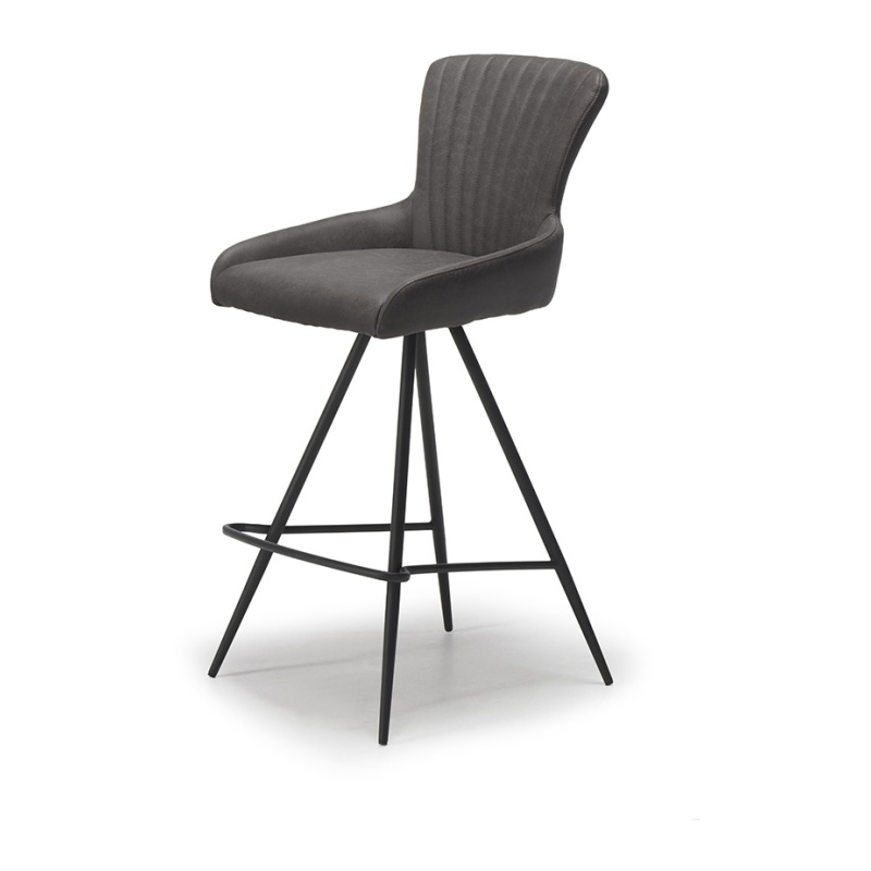 Maria Counter Swivel Stool Dark Grey Faux Leather