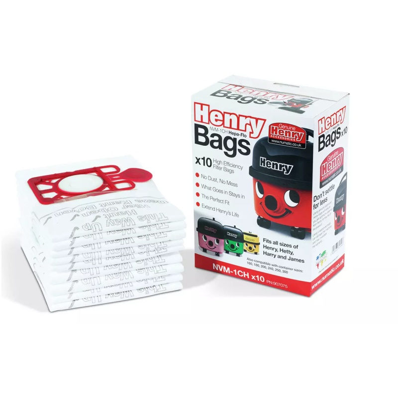 Numatic 907075 Nvm-1Ch Henry 10 Pack Vacuum Bags