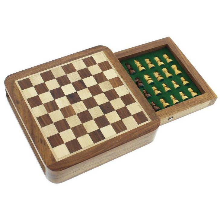 Harvey Makin Emporium Collection Magnetic Chess Board With Drawer