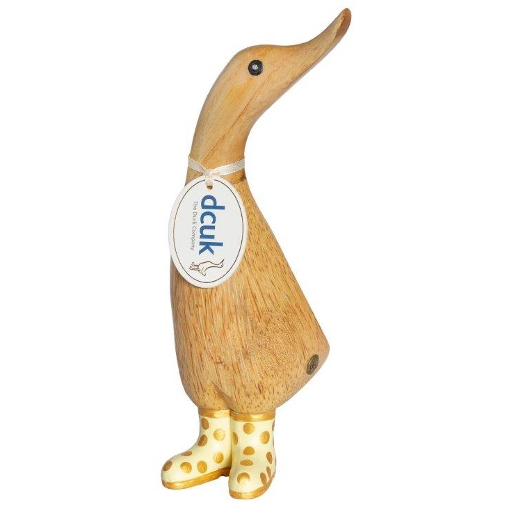 DCUK Gold Spotty Welly Duckling