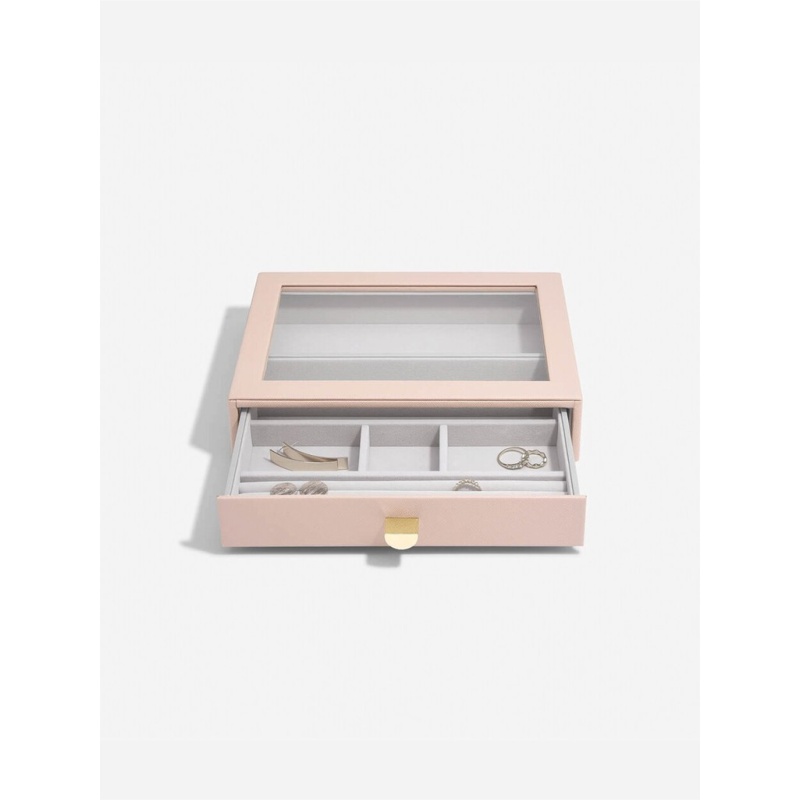 Stackers Pink Classic Ring/Bracelet Drawer With Glass Lid - Blush