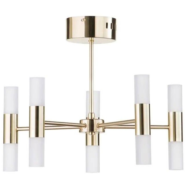 BHS Lois 10 Light Semi Flush Ceiling Light Brass