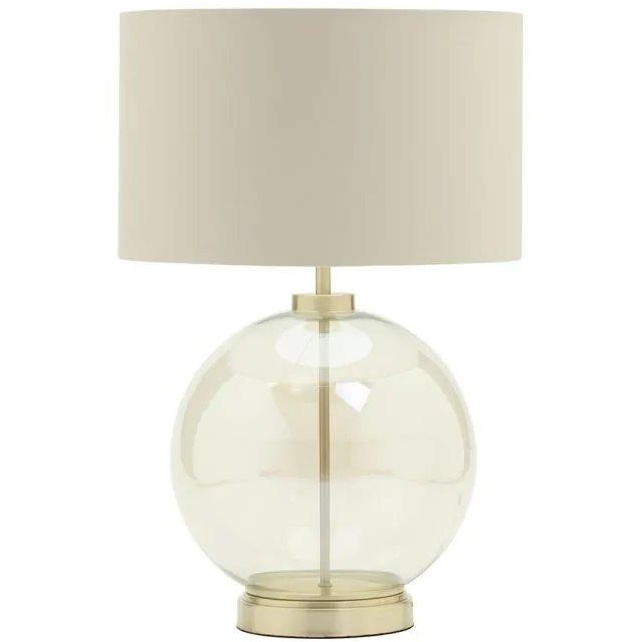 BHS Metro Clear Glass Sphere Table Lamps Lamp Satin Brass.