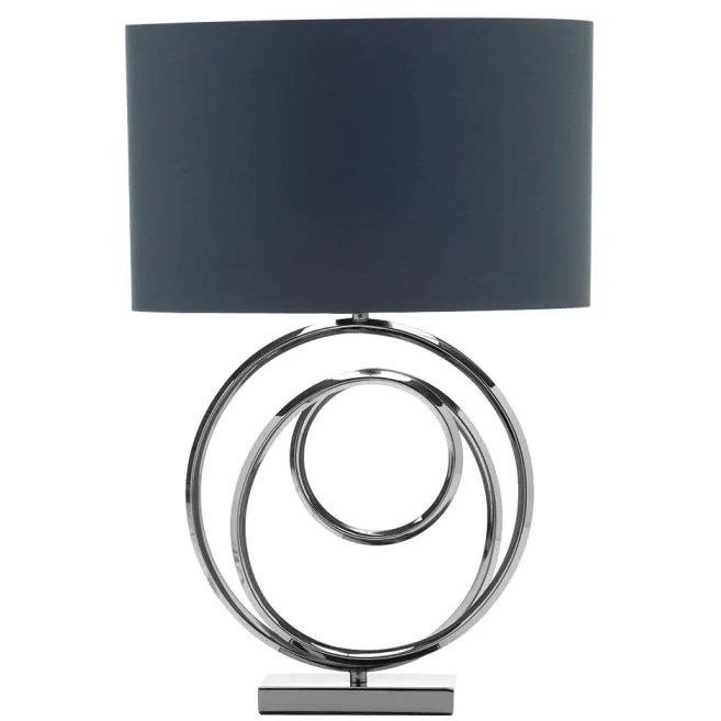 BHS Saturn Swirl Base Table Lamps Lamp Dark Grey Shade