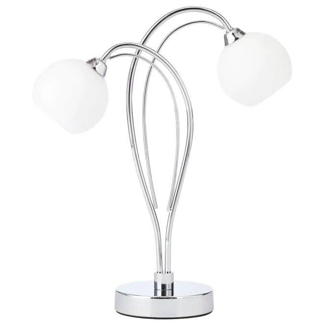 Bhs Soni Table Lamp - Chrome/Opal