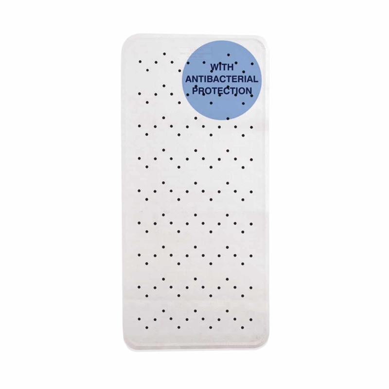 Showerdrape Anti-Slip Anti -Bacterial Bath Mat 34 x 74cm - White