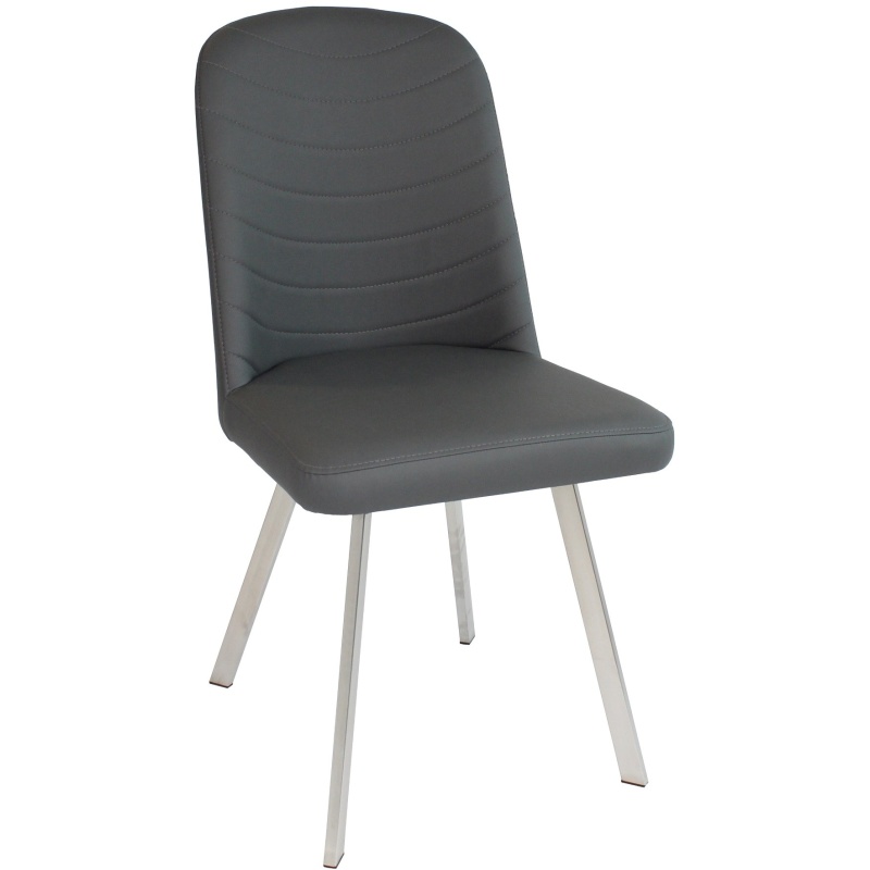 Elan Dining Chair - Grey Vegan Leather