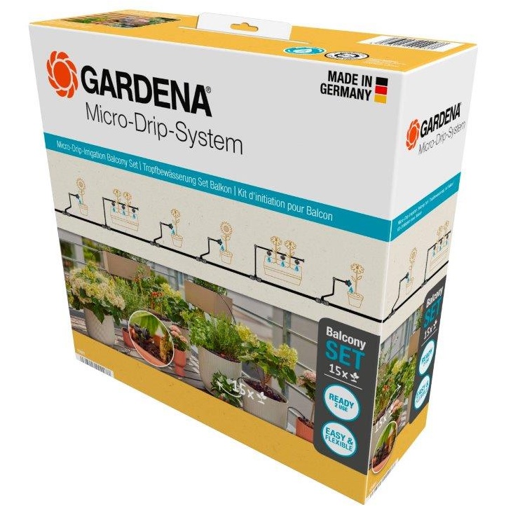 Gardena Start Set Micro-Drip-Irrigation Balcony Set (15 Plants)