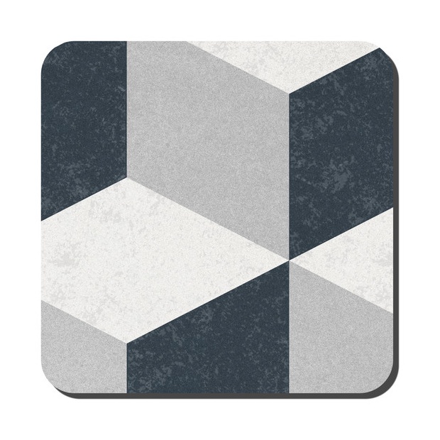 Denby Grey Geometric Squares Coasters Set of 6