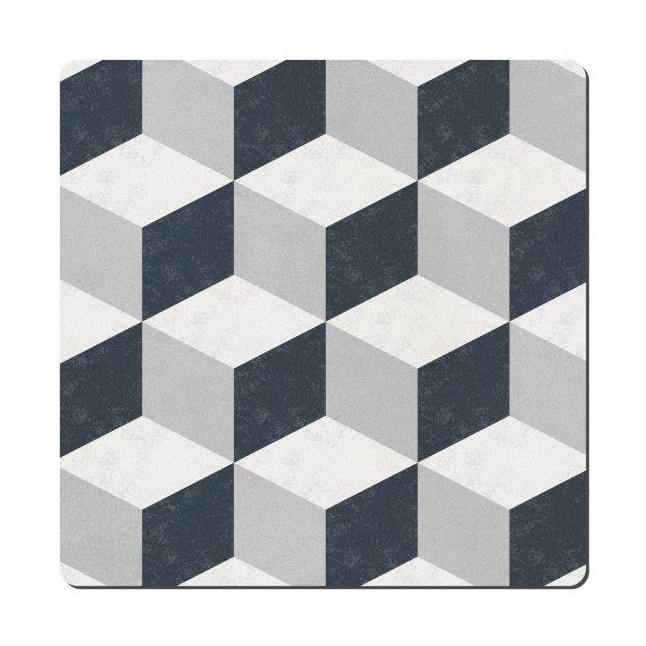 Denby Grey Geometric Squares Placemats Set of 6
