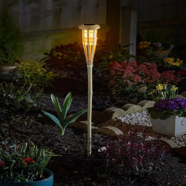 Smart Garden Flaming Bamboo Tiki Torch