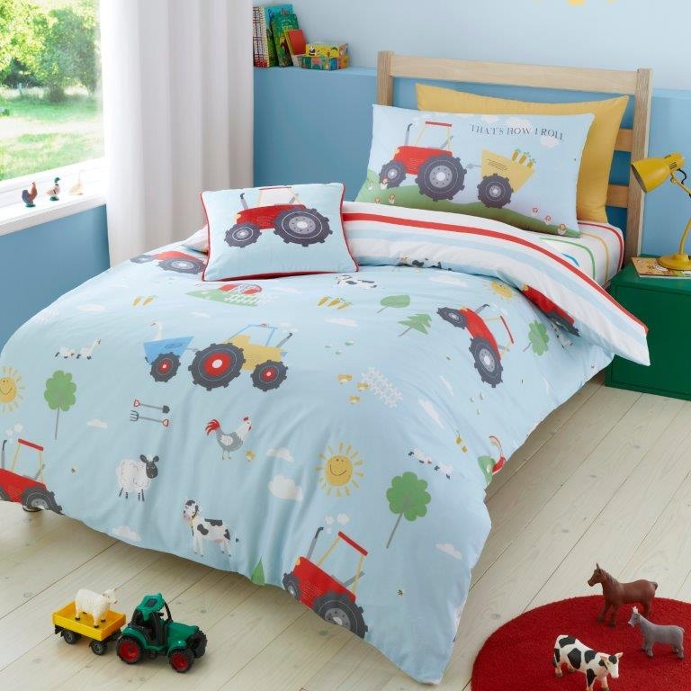Bedlam Blue Farmyard Friends Duvet Cover Set