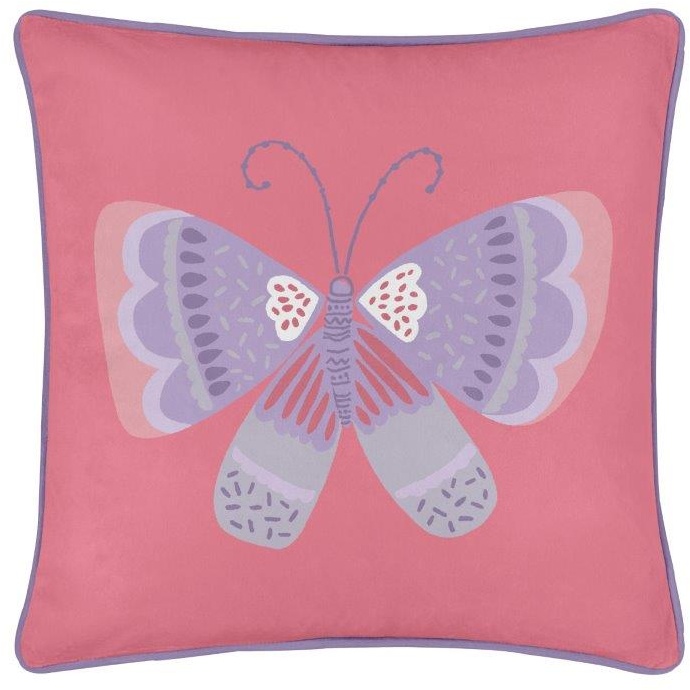 Bedlam Flutterby Butterfly Pink Filled Cushion