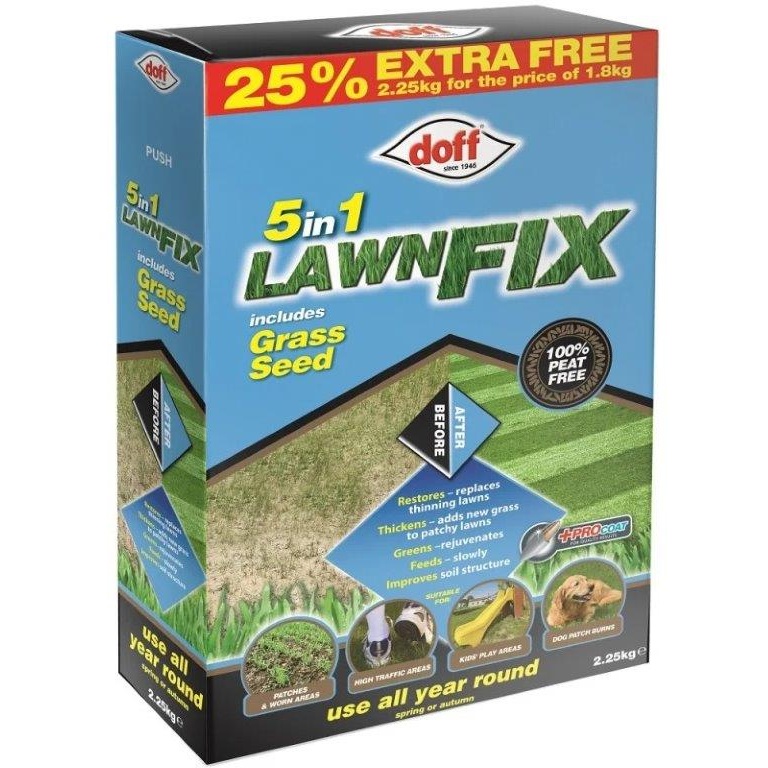 Doff 5 In 1 Lawn Fix + Grass Seed 2.25Kg