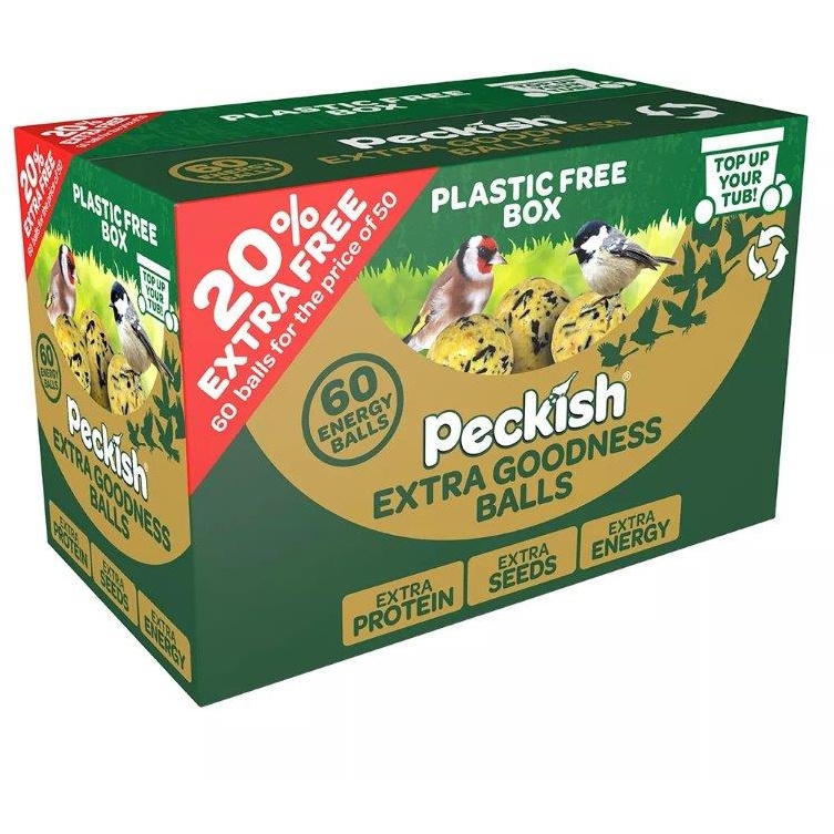 Peckish Wild Bird Food Extra Goodness Energy Balls - 50 + 20% Extra Free